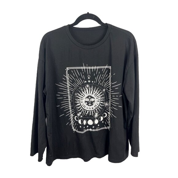 Unbranded 90s-Style Sun Moon Solstice Long-Sleeved T-Shirt Women's Size L - Picture 1 of 6